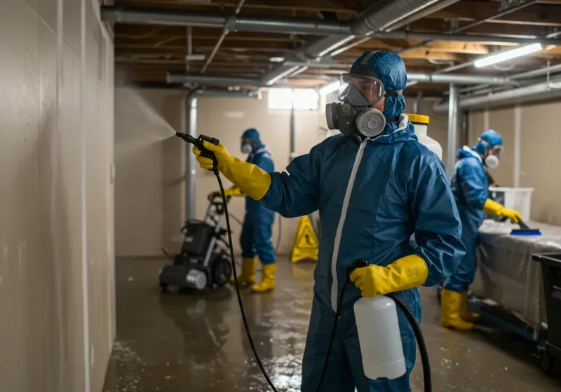 Basement Sanitization and Antimicrobial Treatment process in River Road, NC