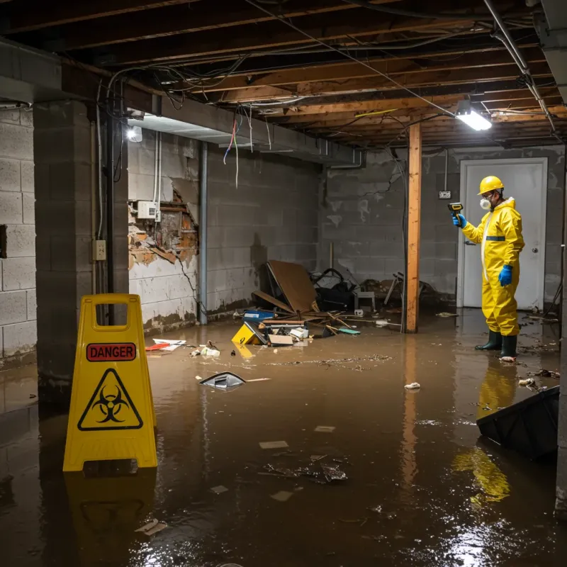 Flooded Basement Electrical Hazard in River Road, NC Property