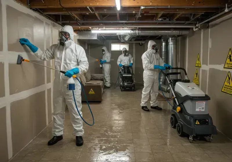 Basement Moisture Removal and Structural Drying process in River Road, NC